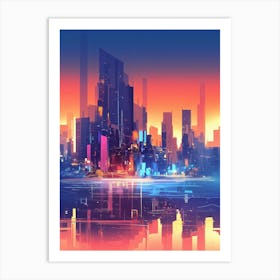 Futuristic Cityscape 1 Art Print