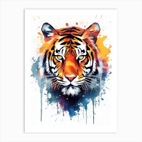 Tiger Art In Watercolor Painting Style 4 Art Print