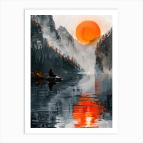 Sunset In The Mountains 26 Art Print