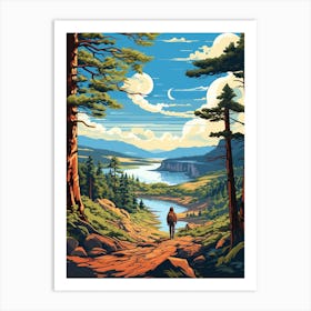 Padjelanta Trail Sweden Vintage Travel Illustration Art Print