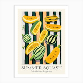 Marche Aux Legumes Summer Squash Summer Illustration 2 Art Print