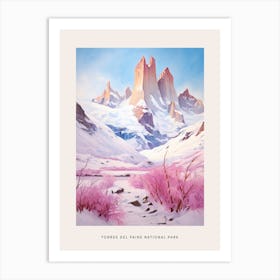 Dreamy Winter National Park Poster  Torres Del Paine National Park Argentina 2 Art Print
