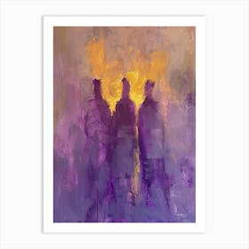 Three Men In Purple Art Print