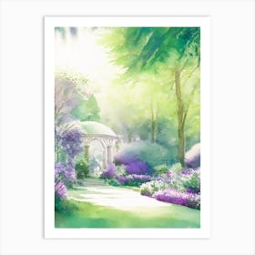 Central Park Conservatory Garden, Usa Pastel Watercolour Art Print