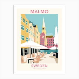 Malmo, Sweden, Flat Pastels Tones Illustration 3 Poster Art Print