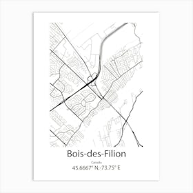 Bois Des Filion,Canada Minimalist Map Art Print