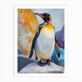 King Penguin Gold Harbour Colour Block Painting 4 Art Print