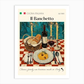 Il Banchetto Trattoria Italian Poster Food Kitchen Art Print