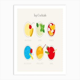 Top Cocktails List Landscape Art Print