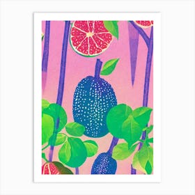 Guava Risograph Retro Poster Fruit Art Print