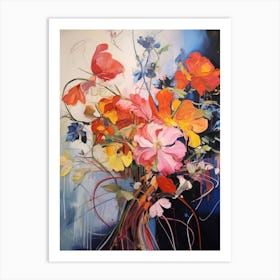 Abstract Flower Painting Veronica Flower 3 Art Print