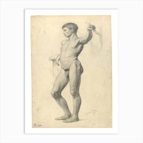 Male Academy Nude, Gustav Klimt Art Print