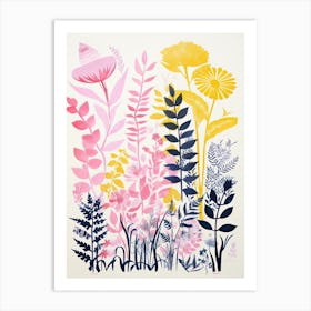 Colourful Botanical Risograph Style 24 Art Print