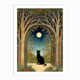 William Morris Cat In The Moonlight 5 Art Print