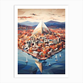 Oslo, Norway, Geometric Illustration 3 Art Print