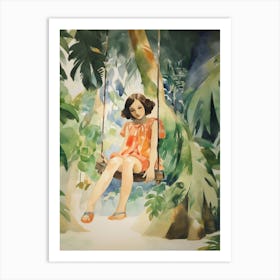 Girl On A Swing Art Print