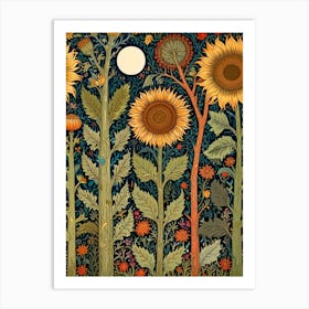 William Morris Sunflowers In The Moonlight Art Print