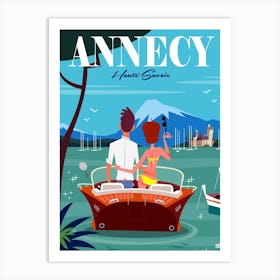 Annecy Poster Blue Art Print