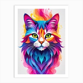 Colorful Cat 2 Art Print