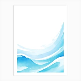 Blue Ocean Wave Watercolor Vertical Composition 100 Art Print