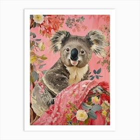 Floral Animal Painting Koala 1 Art Print