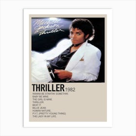 Kezono Album Cover Limited Editionthriller Music Michael Album Jackson Cover Poster Art Print