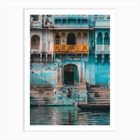 Blue Houses In Varanasi Art Print