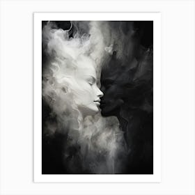 Celestial Whsipers Abstract Black And White 2 Art Print