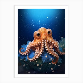 Star Sucker Pygmy Octopus Kids Illustration 5 Art Print