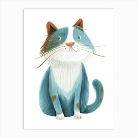 Turkish Van Cat Clipart Illustration 1 Art Print