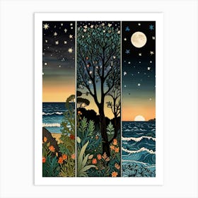 William Morris Three Trees At Night Art Print