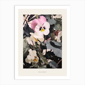 Flower Illustration Wild Pansy 2 Poster Art Print