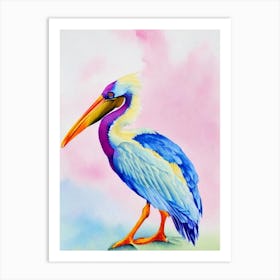 Pelican Watercolour Bird Art Print