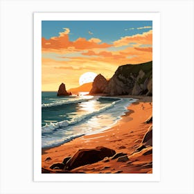 A Vibrant Painting Of Durdle Door Beach Dorset 4 Art Print