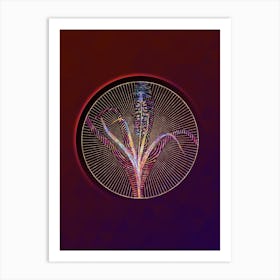 Abstract Gold Grape Hyacinth Mosaic Botanical Illustration n.0055 Art Print
