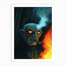 Cigar Smoking Nosferatu Demon King Art Print