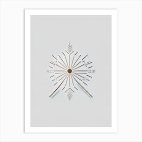 Needle, Snowflakes, Retro Minimal 3 Art Print