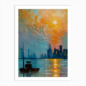 Sunset In Detroit 1 Art Print