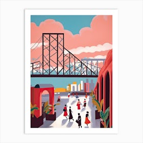 Howrah Bridge, West Bengal, India Colourful 3 Art Print