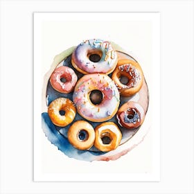 A Plate Of Donuts Cute Neon 1 Art Print