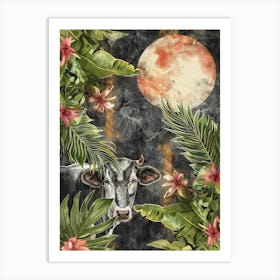 Cow In The Jungle Art Print