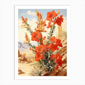 Chinese Trumpet Vine  Flower Victorian Style 2 Art Print