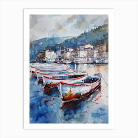 Boats In The Harbor 12 Art Print