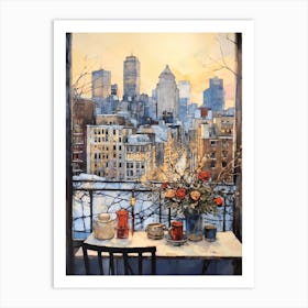 Winter Cityscape New York City Usa 6 Art Print