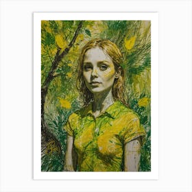 Girl In Yellow Shirt Art Print