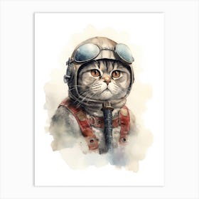 Birtish Shorthair Cat As A Jedi 1 Art Print