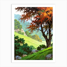 Autumn Tree In The Forest Art Print