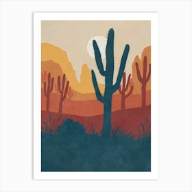 Cactus In The Desert 14 Art Print