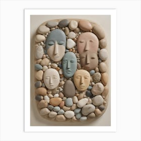 Pebble Faces Art Print