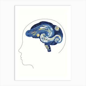 Starry Night Brain Art Print